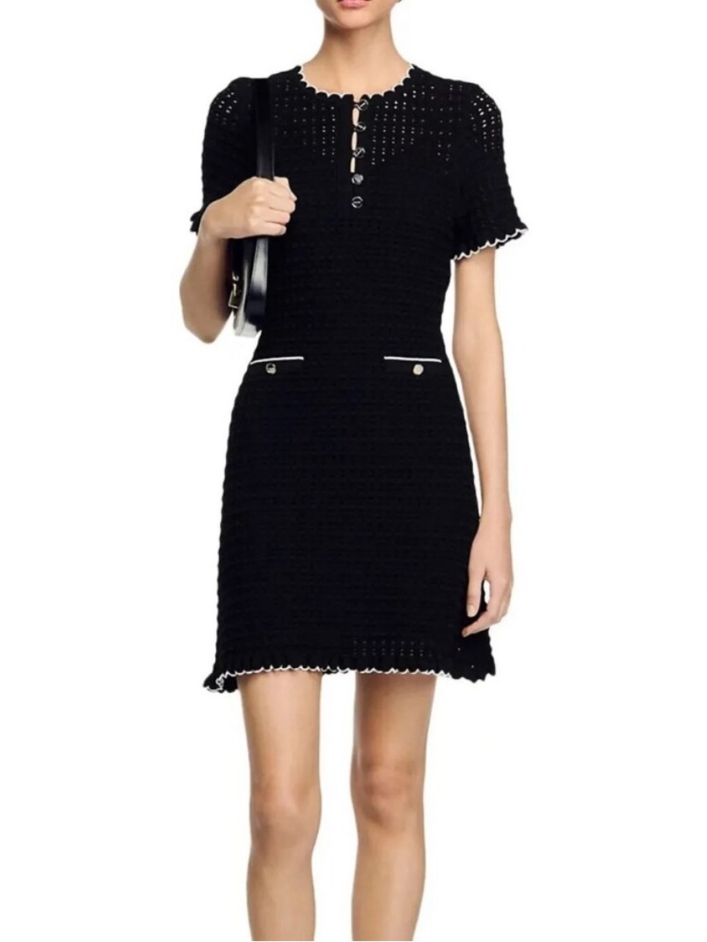 Sandro black knit dress